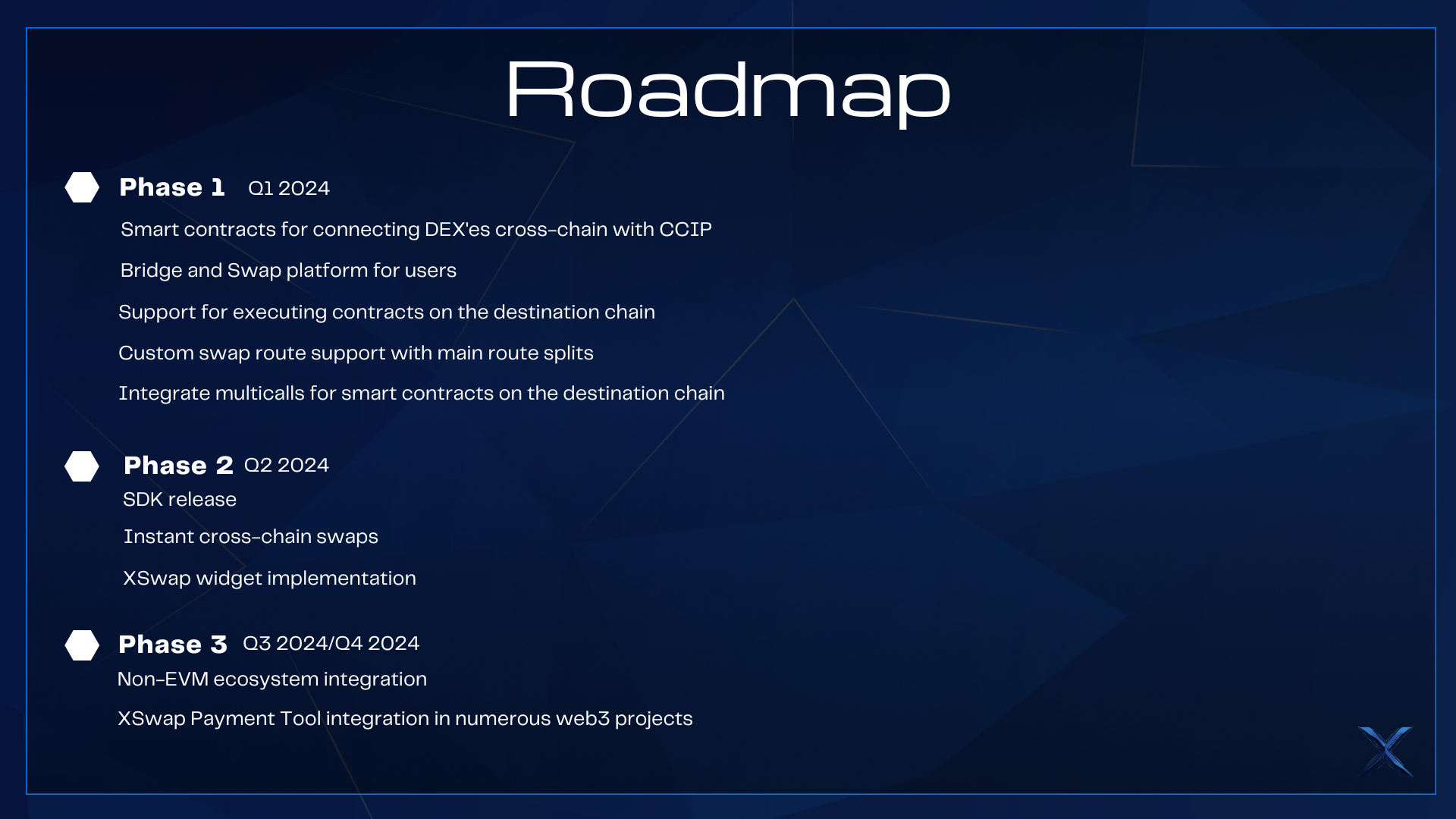Lộ tr&igrave;nh ph&aacute;t triển của Xswap
