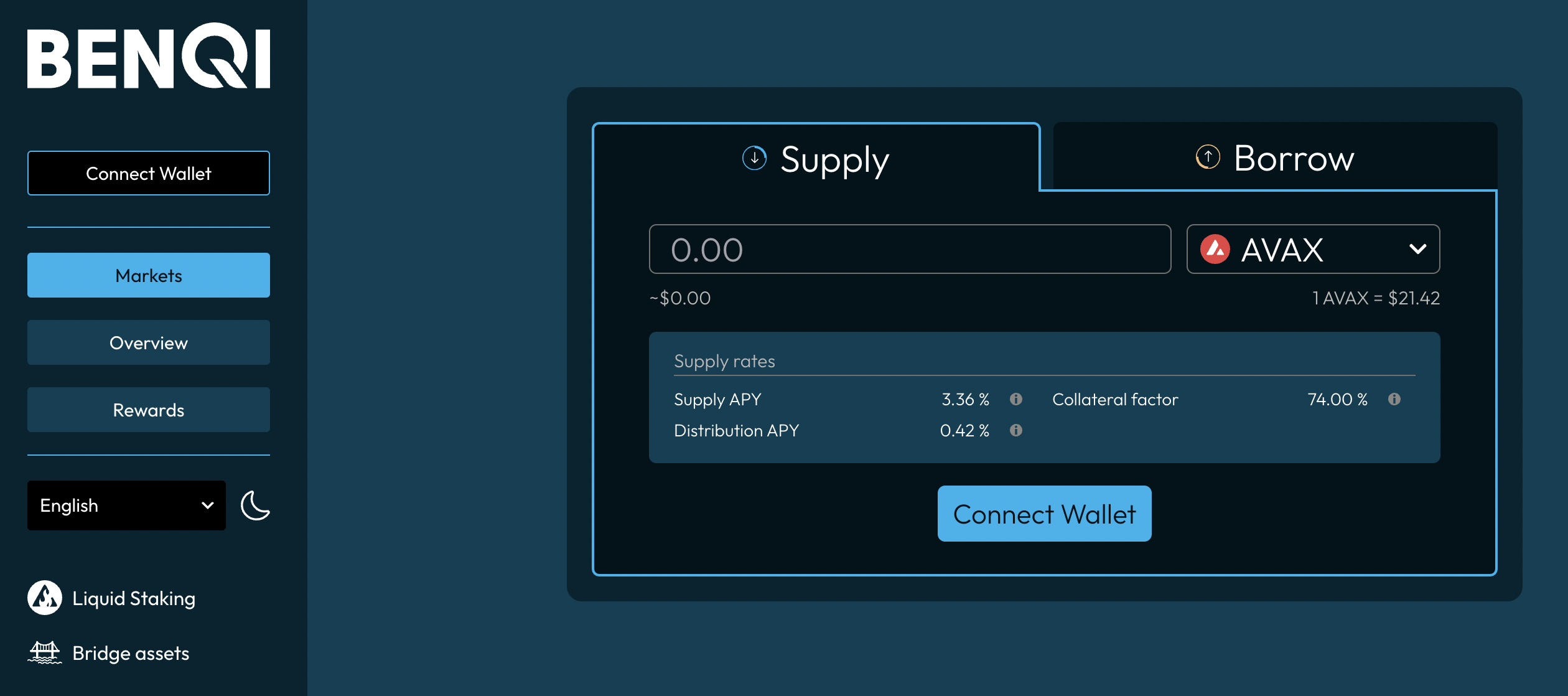 Giao diện BenQi Markets