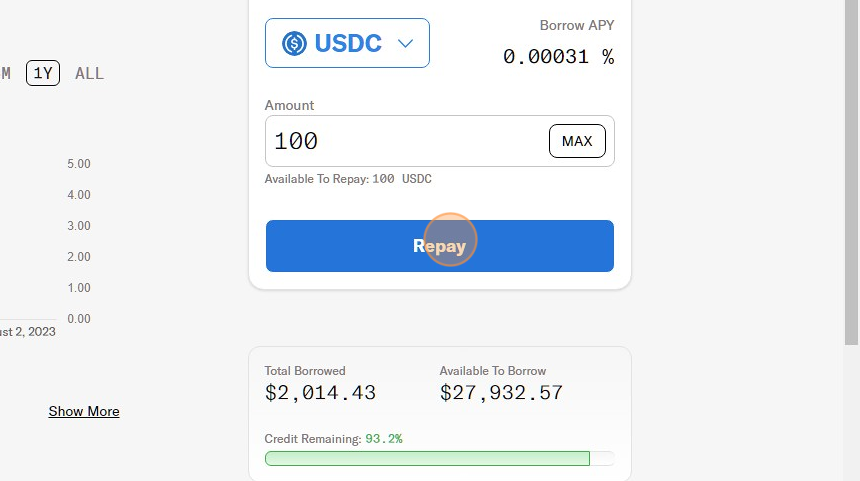nhấp vào mục repay
