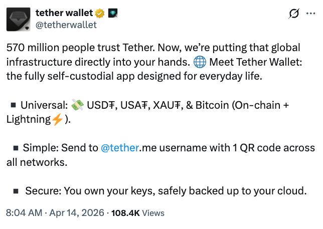 Nguồn: tether.wallet