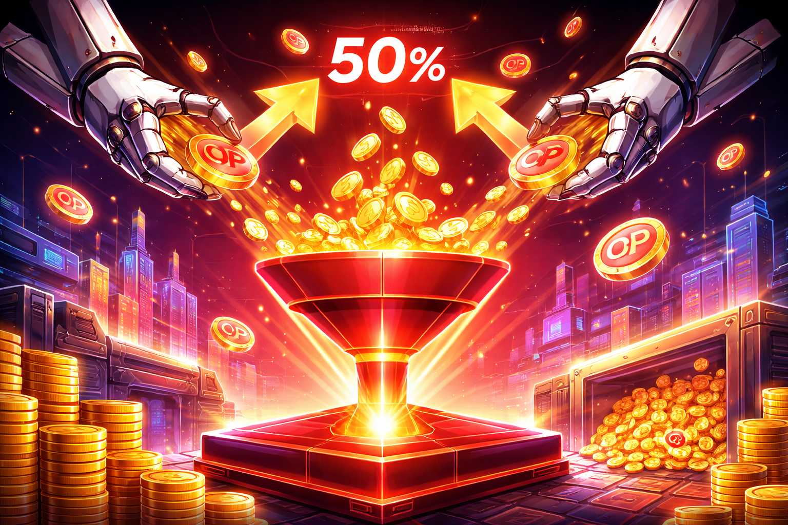 Optimism đề xuất d&ugrave;ng 50% doanh thu Superchain mua lại token OP, mở ra bước ngoặt tokenomics Layer-2