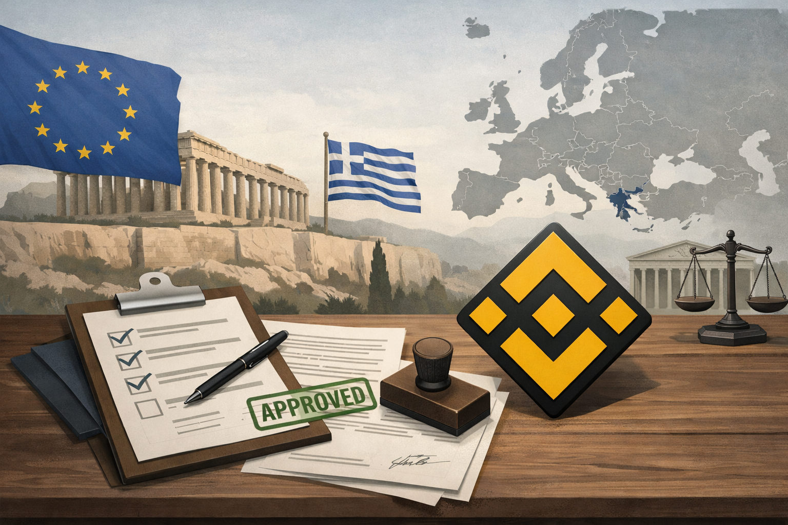 Binance nộp hồ sơ xin giấy ph&eacute;p crypto to&agrave;n EU tại Hy Lạp theo khung MiCA