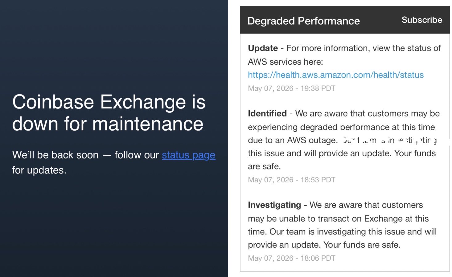 Coinbase đ&atilde; gặp sự cố kỹ thuật tr&ecirc;n diện rộng khiến hệ thống gần như t&ecirc; liệt