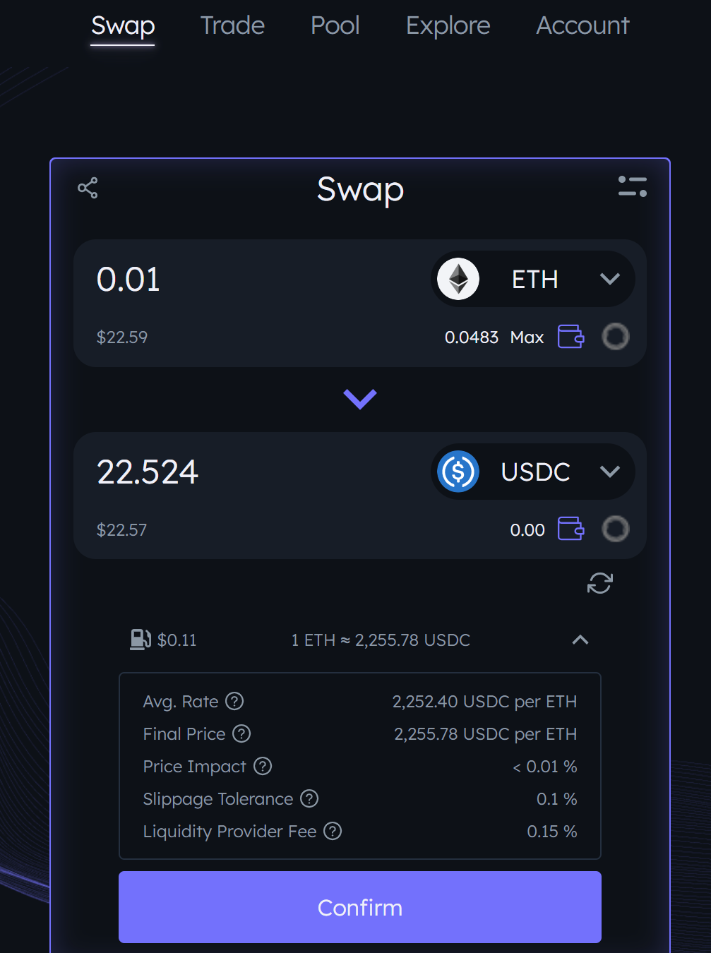 T&iacute;nh năng Swap Ambient Finance