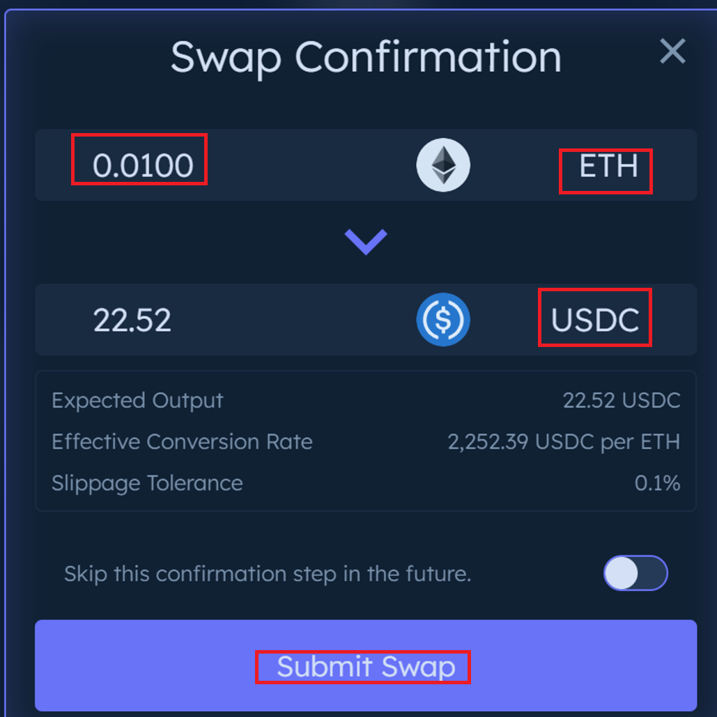 Thực hiện lệnh Swap