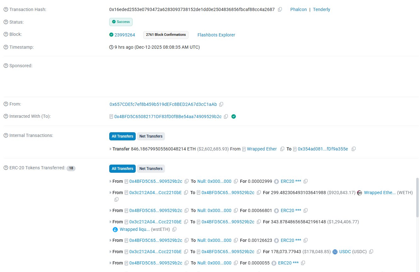 Dữ liệu on-chain của d&ograve;ng tiền bị hack của Aevo