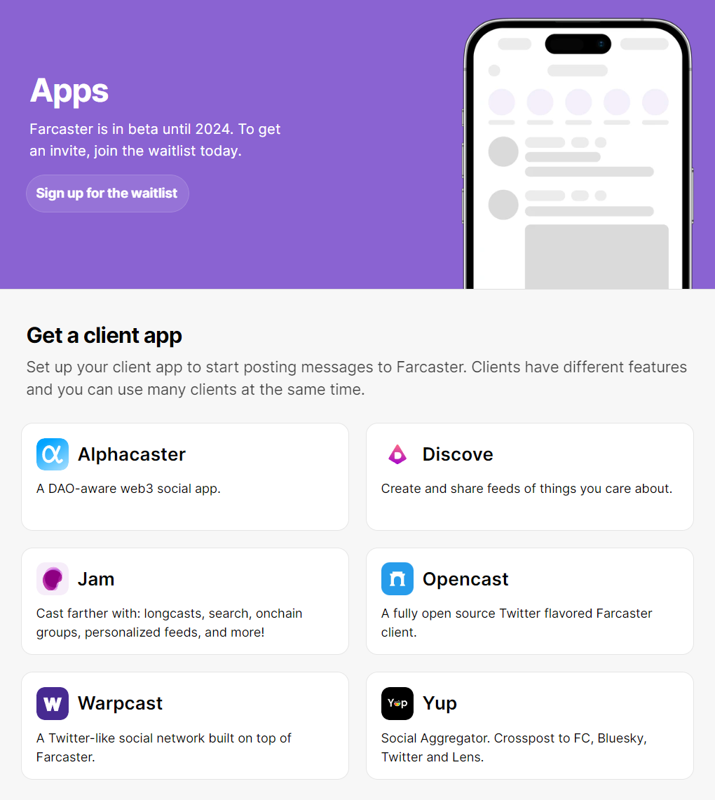 Các ứng dụng được xây dựng trên Farcaster