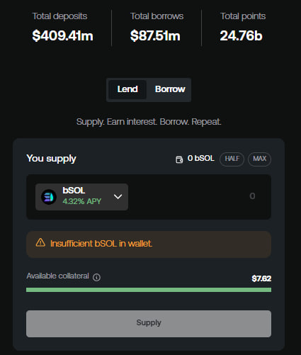 Lend bSOL trên MarginFi