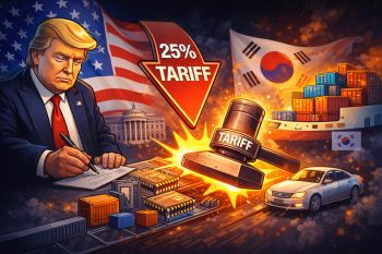 Thương chiến mới: Trump nâng thuế quan Hàn Quốc lên 25%