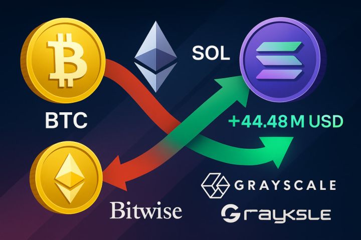 Solana ETF hút 44 triệu USD giữa làn sóng rút vốn từ Bitcoin và Ether