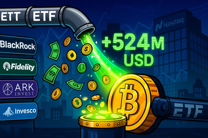 Bitcoin ETF thu hút hơn 524 triệu USD sau cú sụp tháng 10